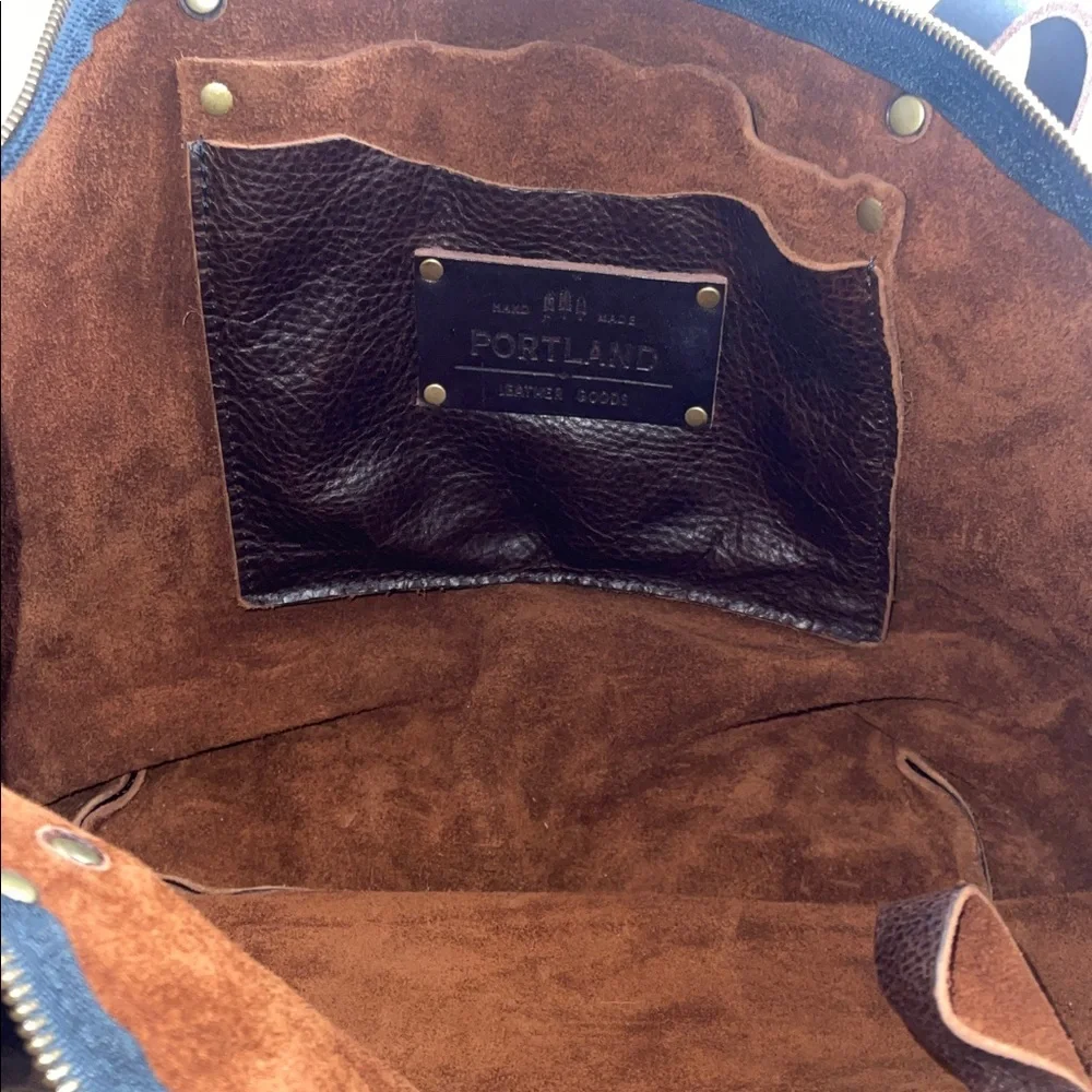 NWOT Portland Leather LEATHER LARGE TOTE BAG - Coldbrew - Picture 11 of 11